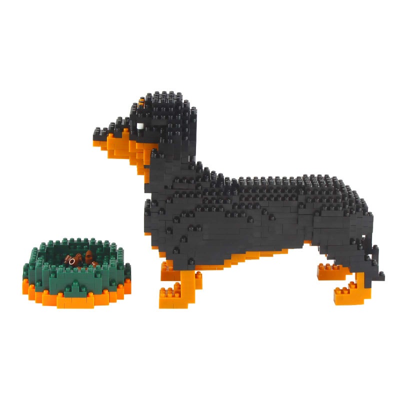 Larcele Micro Dachshund Dog Building Blocks Set Super Mini Pet Building Toy Bricks Kit, 898 Pieces KLJM-02 (Dachshund) - Image 4
